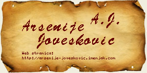 Arsenije Jovešković vizit kartica
